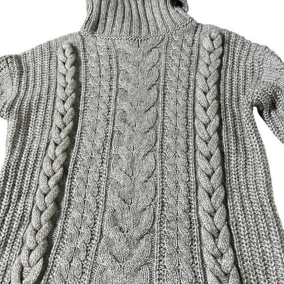 Abercrombie & Fitch Chunky Cable Knit Turtle Neck Sweater Brown Size Extra Small - Picture 6 of 9